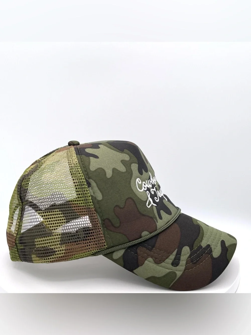 Cowboys & Tequila Embroidered Camo Trucker Hat NEW